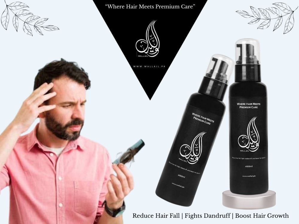 Premium hair oil for male hair thinning and regrowth. مردوں میں بالوں کے گرنے اور گنج پن کے خاتمے کے لیے واللیل پریمیم ہیئر آئل 